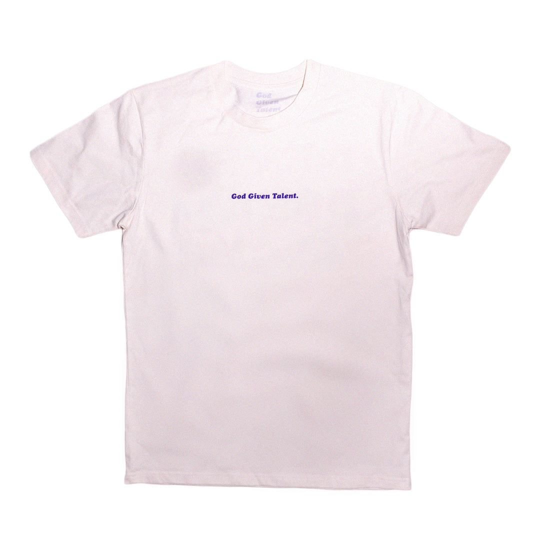 'Never Dream Alone' Purple on White Tee